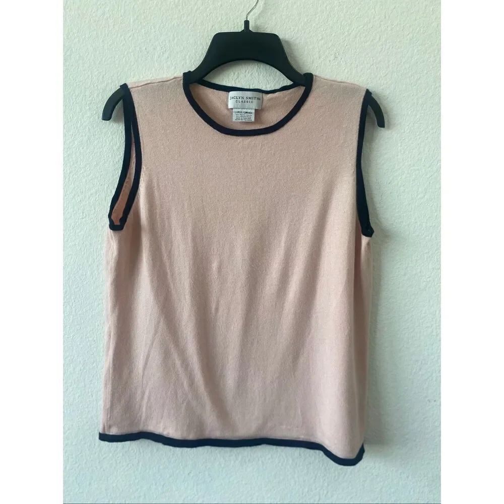 Vintage Jaclyn Smith Pink sleeveless knit top size L